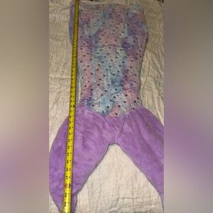 Kids Purple Star Pattern Plush Mermaid Tail Blanket